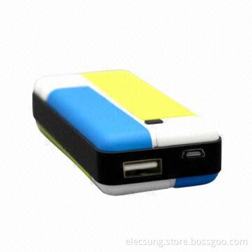 Portable USB 5,200mAh External Mobile Phone Battery Chargers with 5V DC/1A Input, Electricity-saving